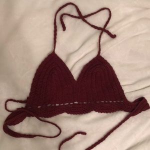Maroon Crochet Top
